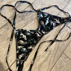Jolyn “VENT” cat print bikini top NWOT